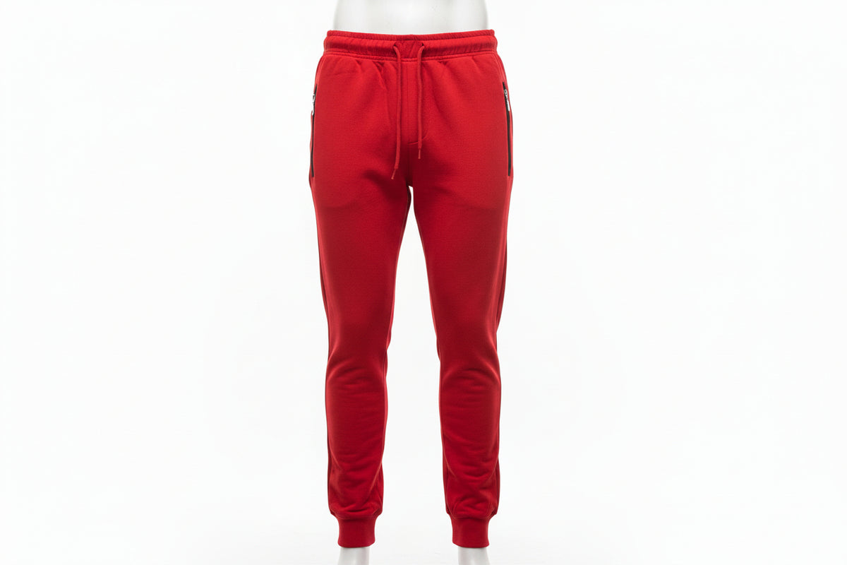 Unisex Cotton Blend Joggers Zipper Pockets