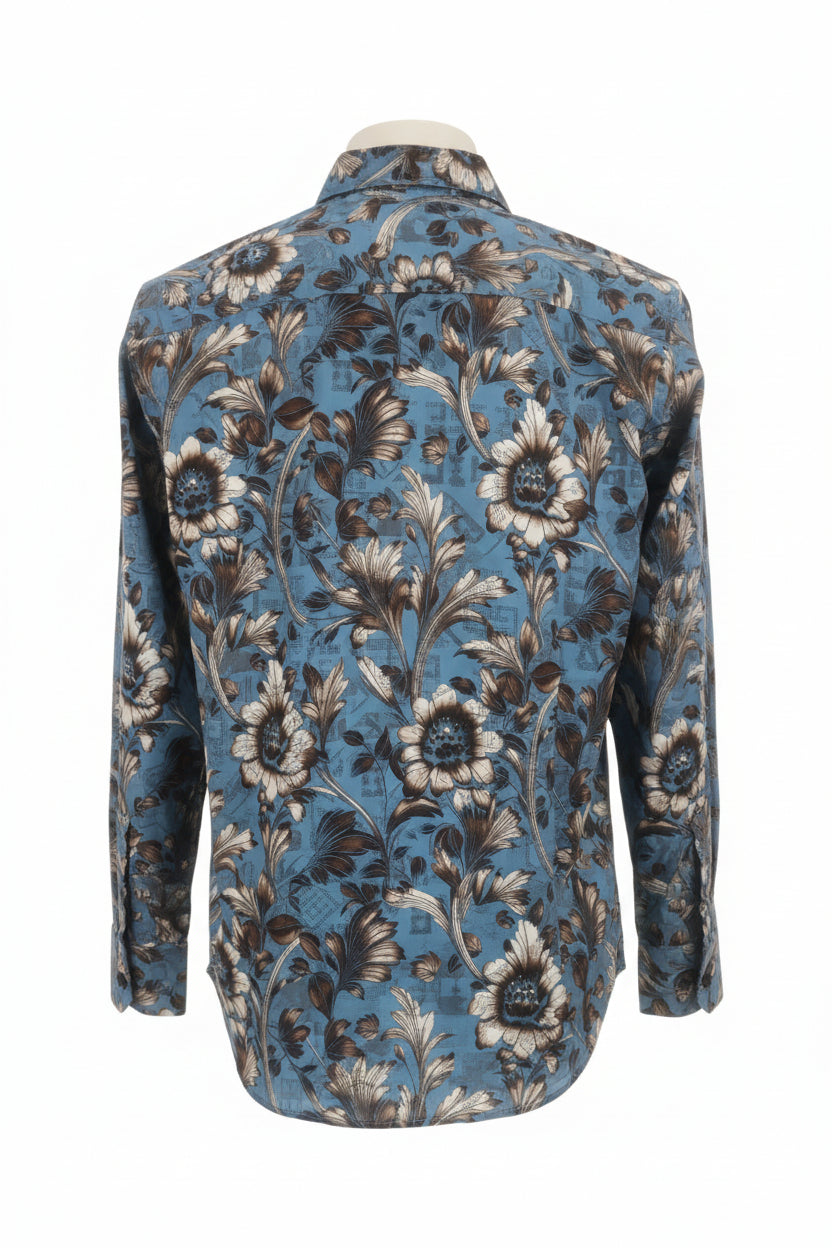 VIP Collection Men's Long-Sleeve Button-Up Shirt – Blue