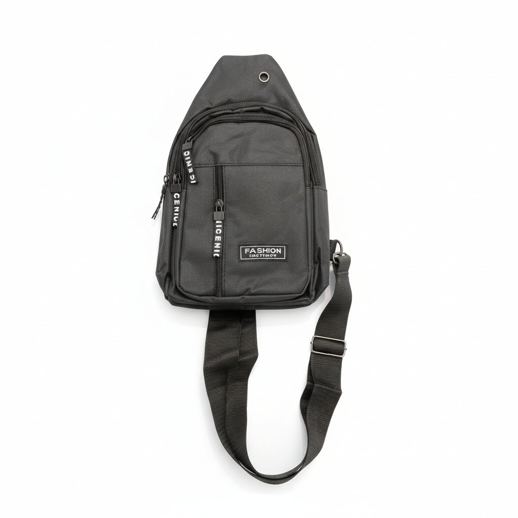 Crossbody Sling Bag – Multi-Pocket Chest Shoulder Bag (Blue or Black)