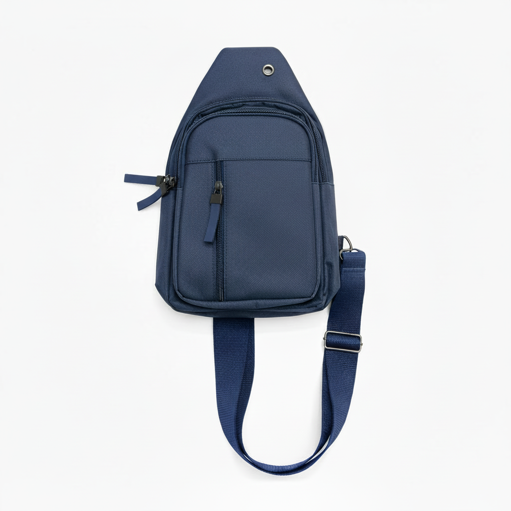 Crossbody Sling Bag – Multi-Pocket Chest Shoulder Bag (Blue or Black)