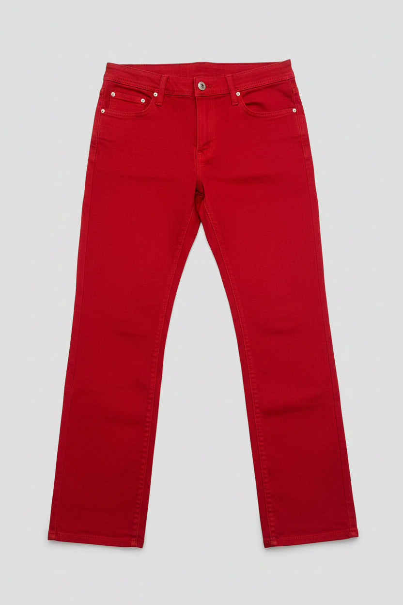 Bleecker & Mercer Men's Stretch Straight Fit Jeans | Red & Blue