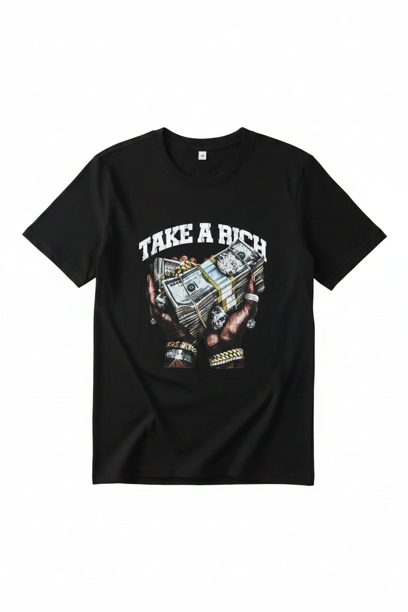 Men's Black Take a Rich Graphic T-Shirt | 100% Cotton | North Standard