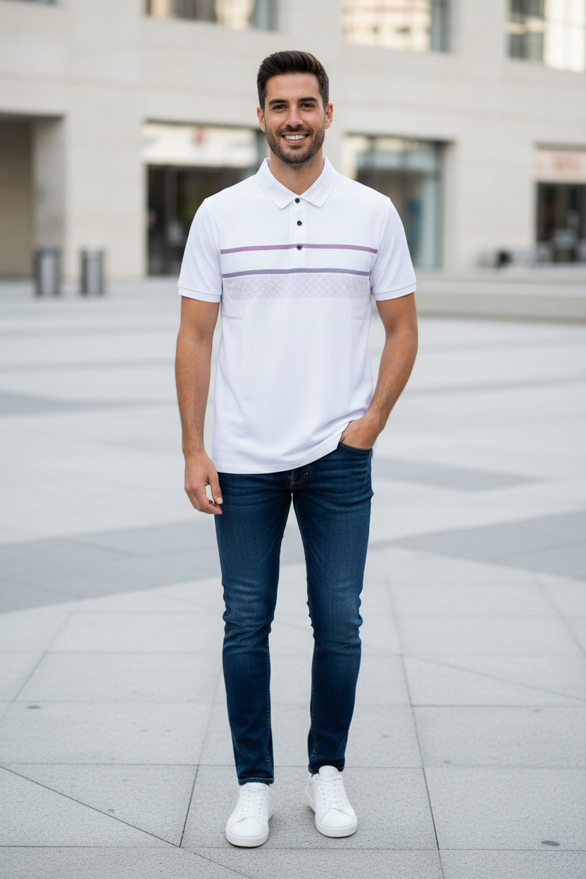 Men's Polo Shirt | White | Moderno Jeans