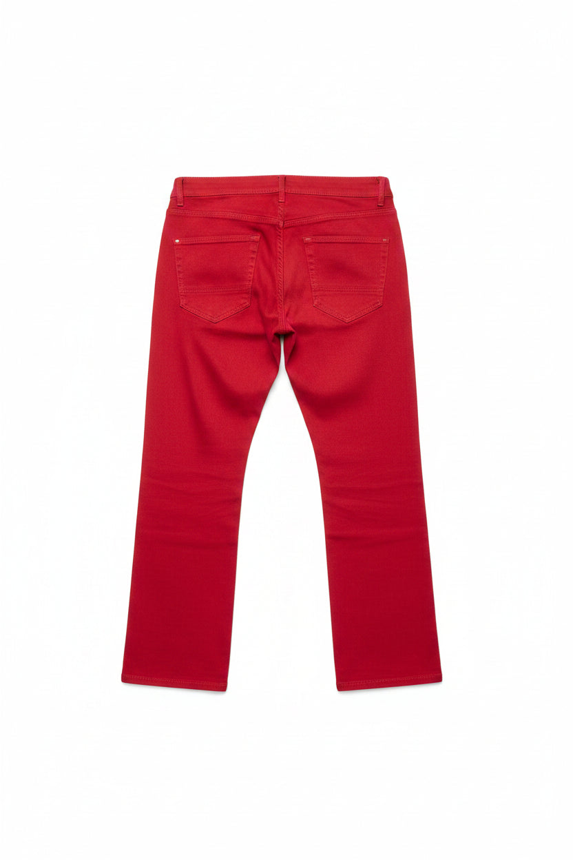 Bleecker & Mercer Men's Stretch Straight Fit Jeans | Red & Blue