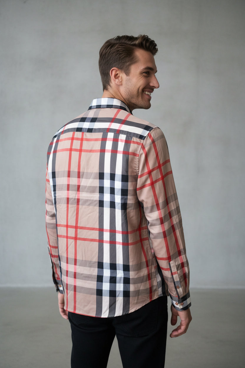 Men's Long Sleeve Shirt | Light Khaki | Moderno Jeans