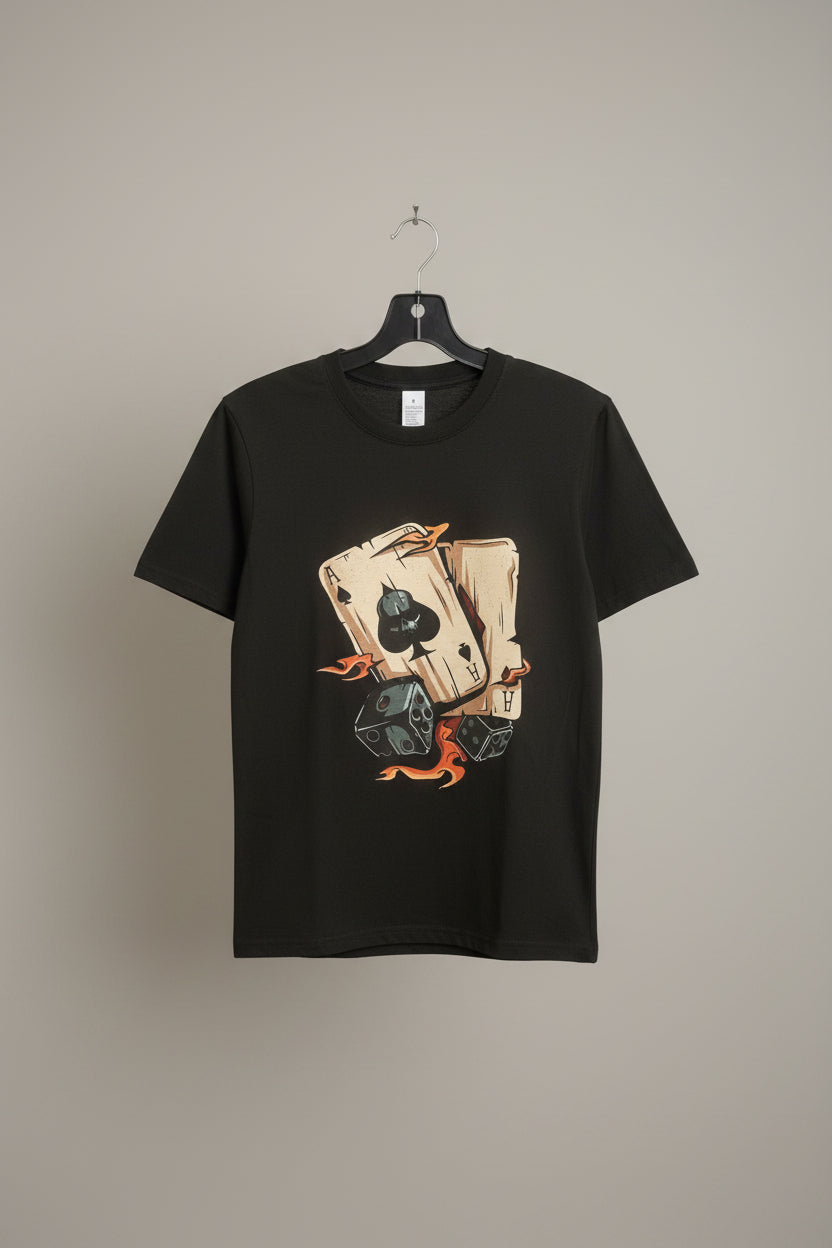 Men's Black Ace Graphic T-Shirt | 100% Cotton | North Standard