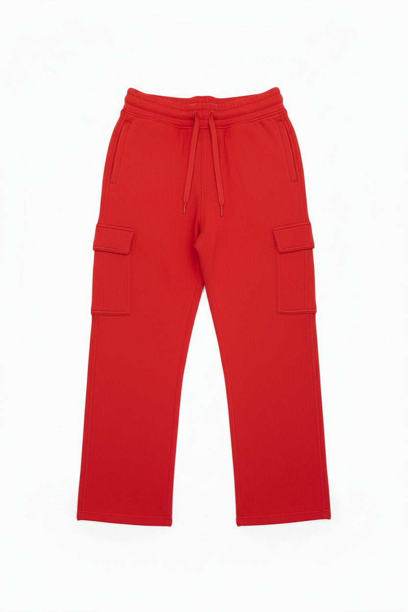 Men's Cargo Fleece Pants, Open Bottom