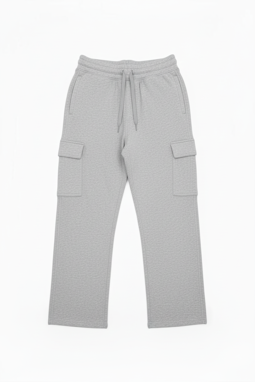 Men's Cargo Fleece Pants, Open Bottom