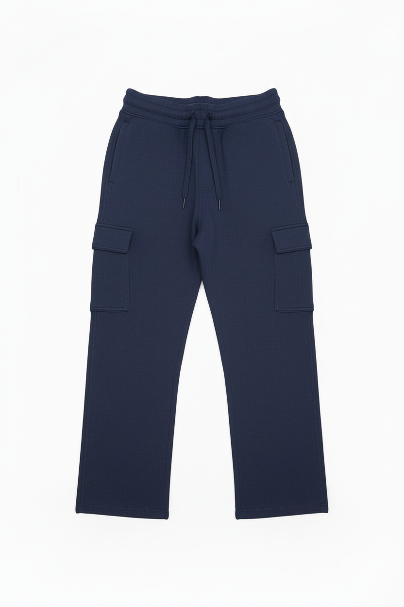 Men's Cargo Fleece Pants, Open Bottom