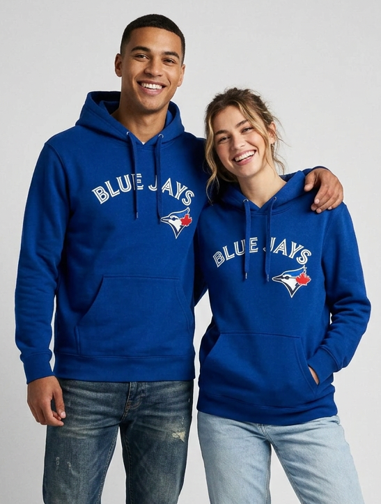Unisex Printed Blue Jays Hoodie – Blue