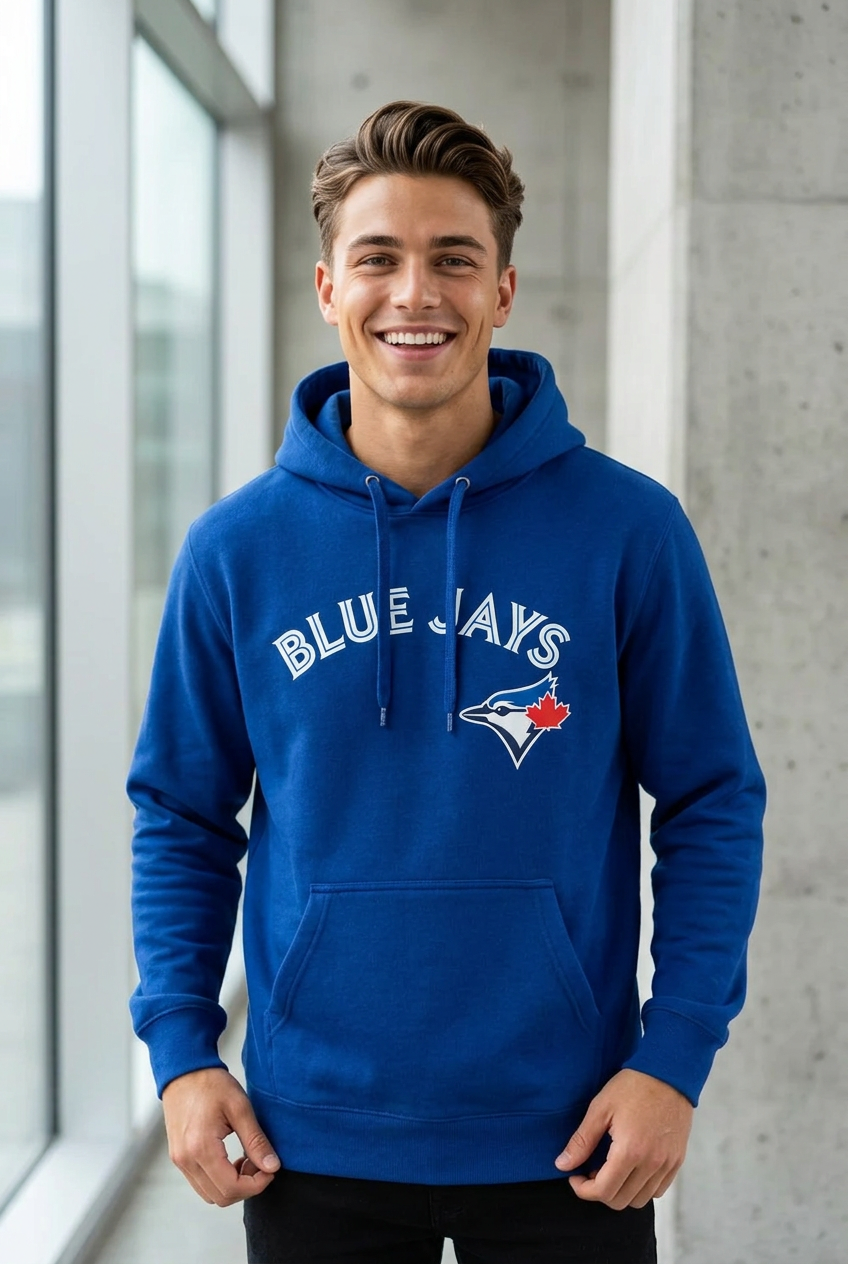 Unisex Printed Blue Jays Hoodie – Blue