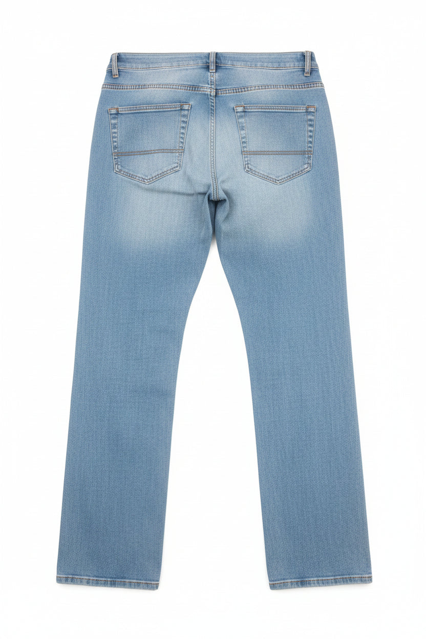 Bleecker & Mercer Men's Stretch Straight Fit Jeans | Red & Blue