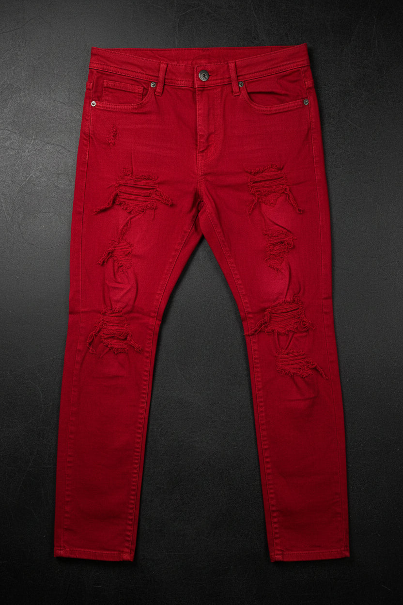 Men's Red Slim Fit Jeans | One Culture | North Standard