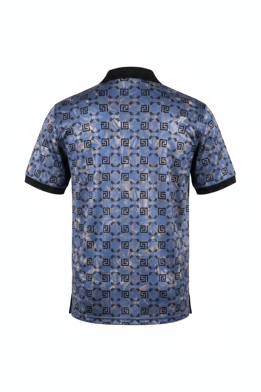 Men's Modern Flocked Pattern Polo Shirt - VIP Collection