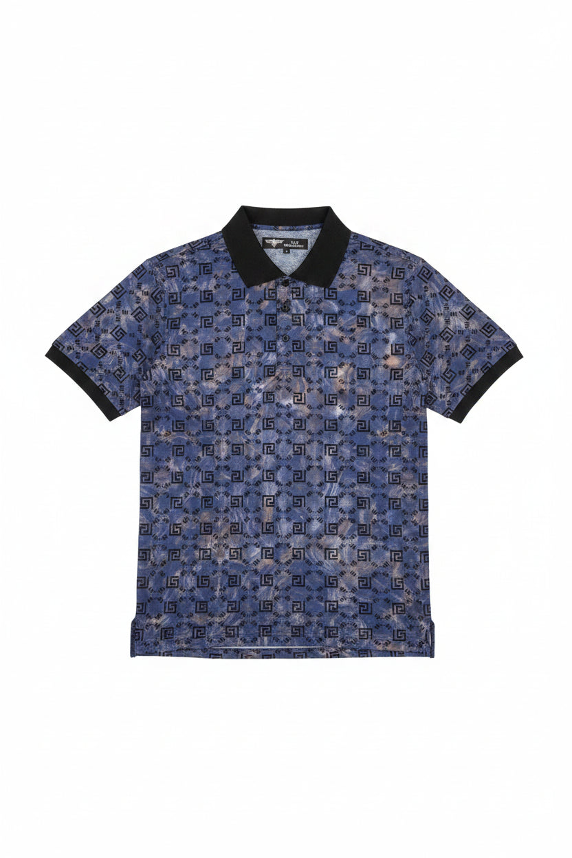 Men's Modern Flocked Pattern Polo Shirt - VIP Collection