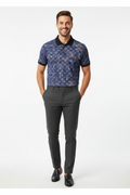 Men's Modern Flocked Pattern Polo Shirt - VIP Collection