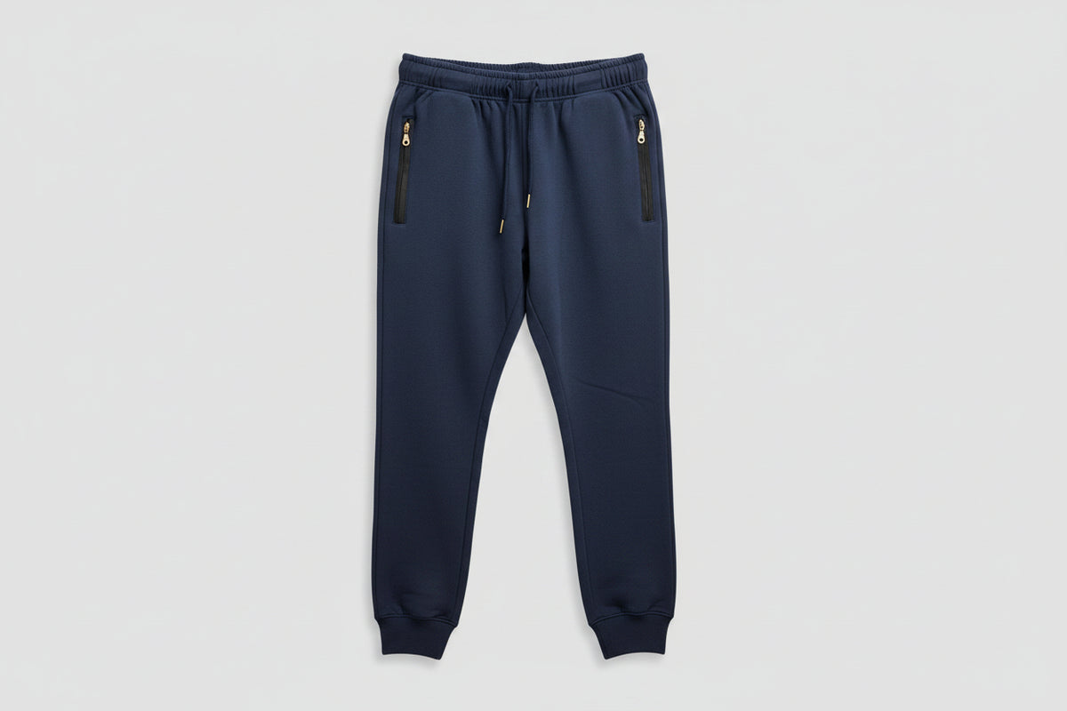 Unisex Cotton Blend Joggers Zipper Pockets