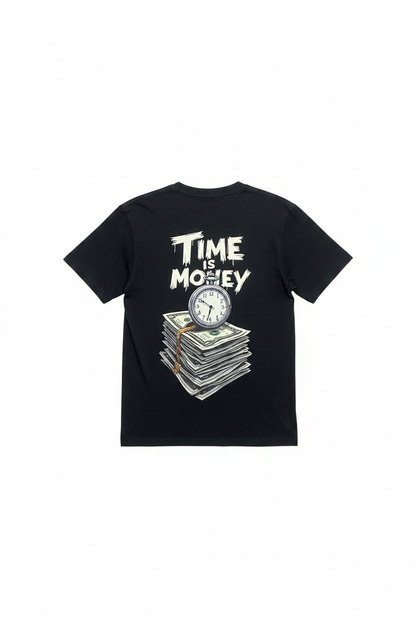 Men's Black Time is Money Graphic T-Shirt | 100% Cotton | North Standard