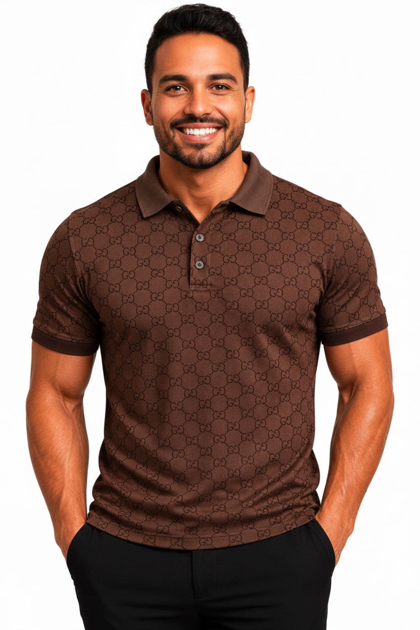 VIP Collection Men's Polo Shirt – Navy, Brown & Black