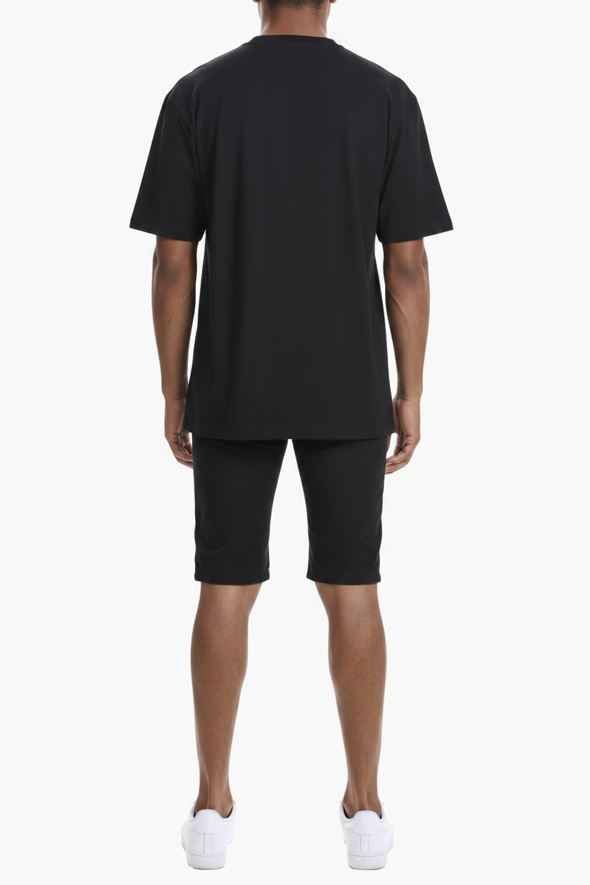 Switch Remarkable Men's Jet Black Ripped Denim Shorts