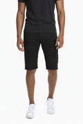 Switch Remarkable Men's Jet Black Ripped Denim Shorts