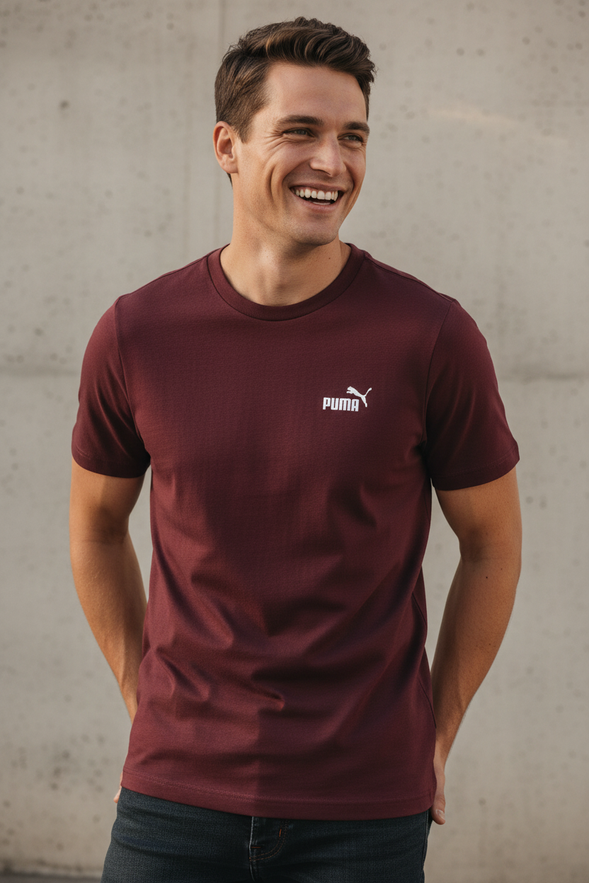 Puma Men's Essentials Embroidered Logo Tee