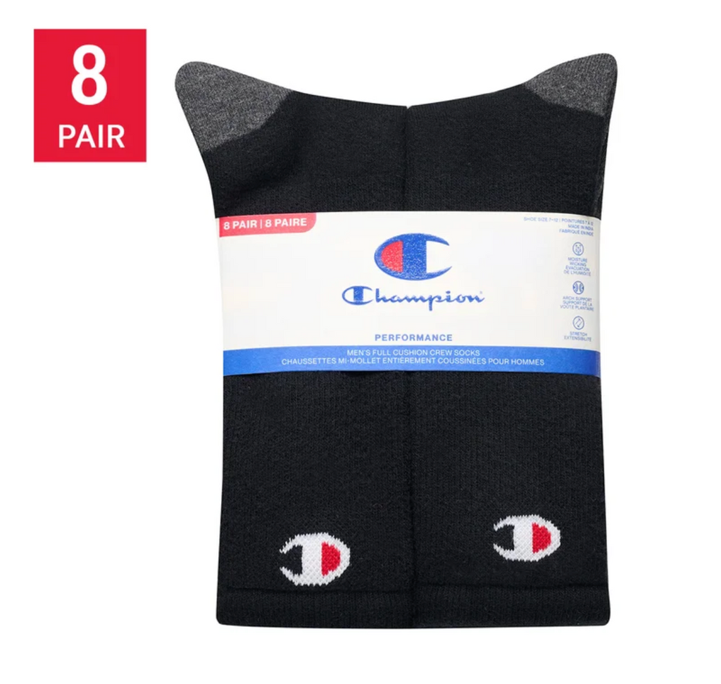 Champion Men's Crew Socks 8-Pack