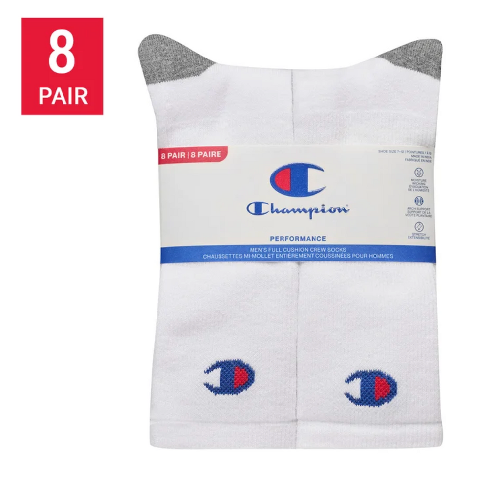 Champion Men's Crew Socks 8-Pack