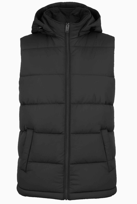 Men's Modern Fit Heavyweight Puffer Bubble Vest with Detachable Hood